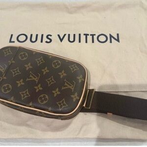 Louis Vuitton Monogram Gange brown and Tan Pouch and crossbody